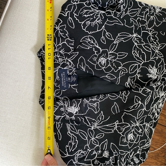 100% Linen Jones New York Black White Floral Embroidered Jacket M 10P - Picture 13 of 14